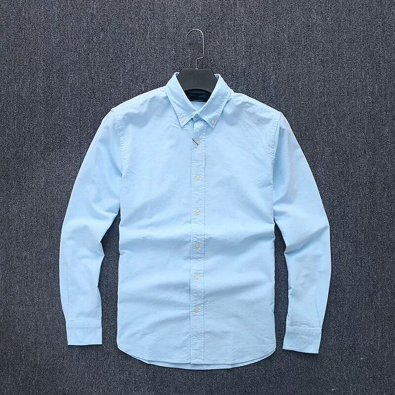 Men's Soft Washed Oxford Shirt, Solid Color and Slim - fit - Image 4