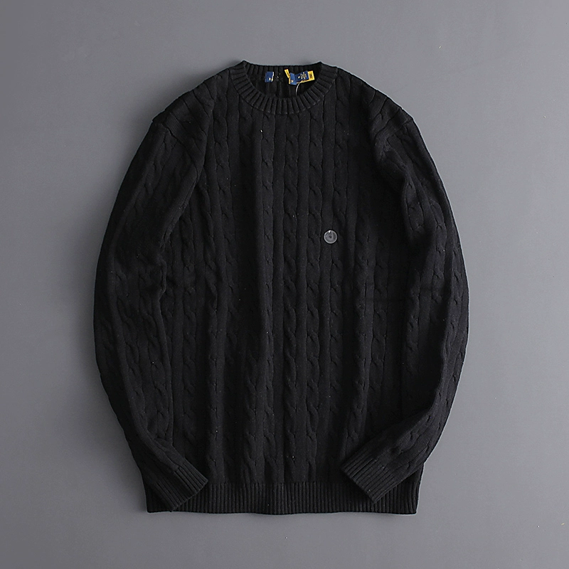 Unisex Long - Sleeved Loose Crew - neck Cable - Knit Wool Sweater - Image 7