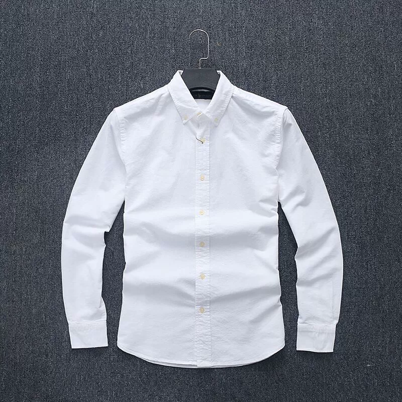 Men's Soft Washed Oxford Shirt, Solid Color and Slim - fit - Image 6