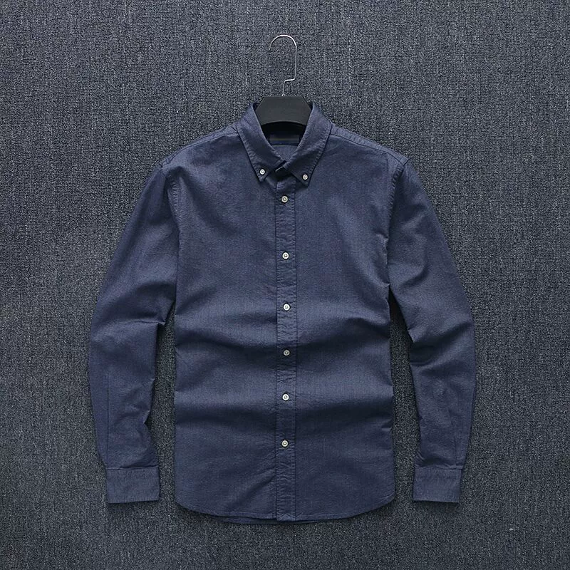 Men's Soft Washed Oxford Shirt, Solid Color and Slim - fit - Image 2