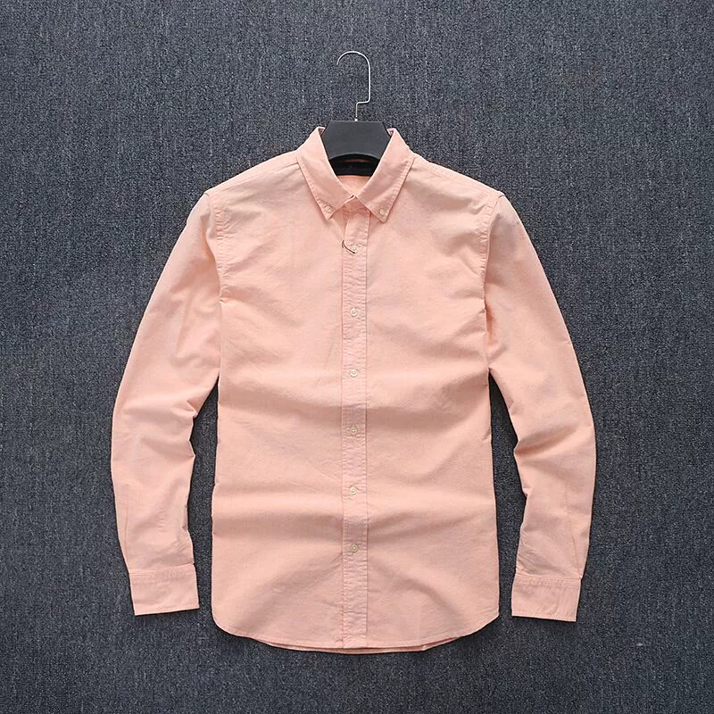 Men's Soft Washed Oxford Shirt, Solid Color and Slim - fit - Image 9