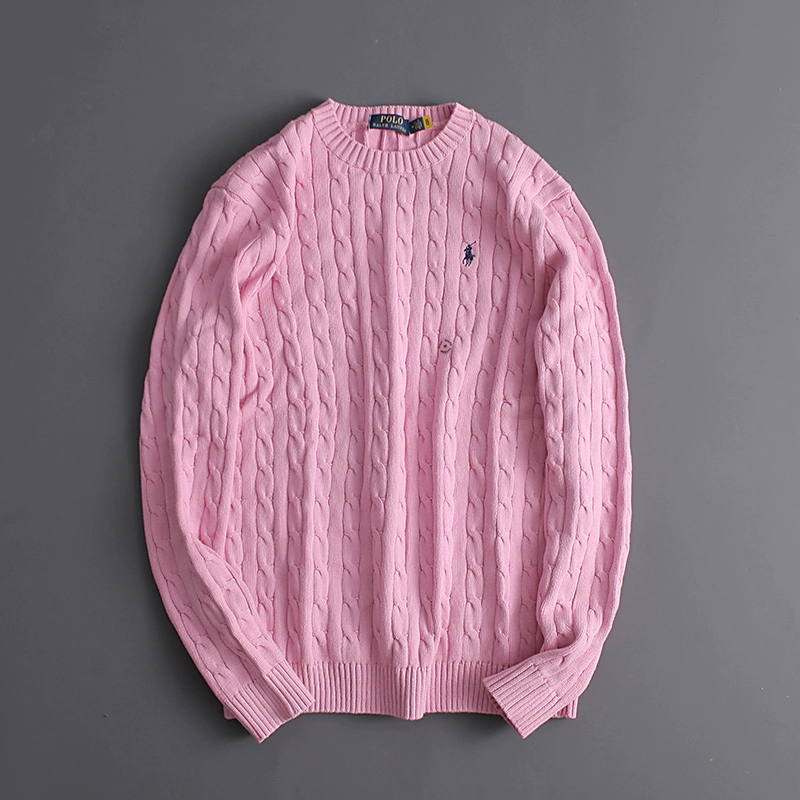 Unisex Long - Sleeved Loose Crew - neck Cable - Knit Wool Sweater - Image 5