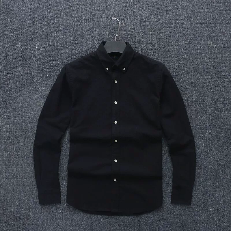 Men's Soft Washed Oxford Shirt, Solid Color and Slim - fit - Image 7