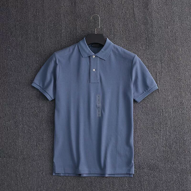 Men's pure cotton business casual polo shirt with pony logo - Image 2