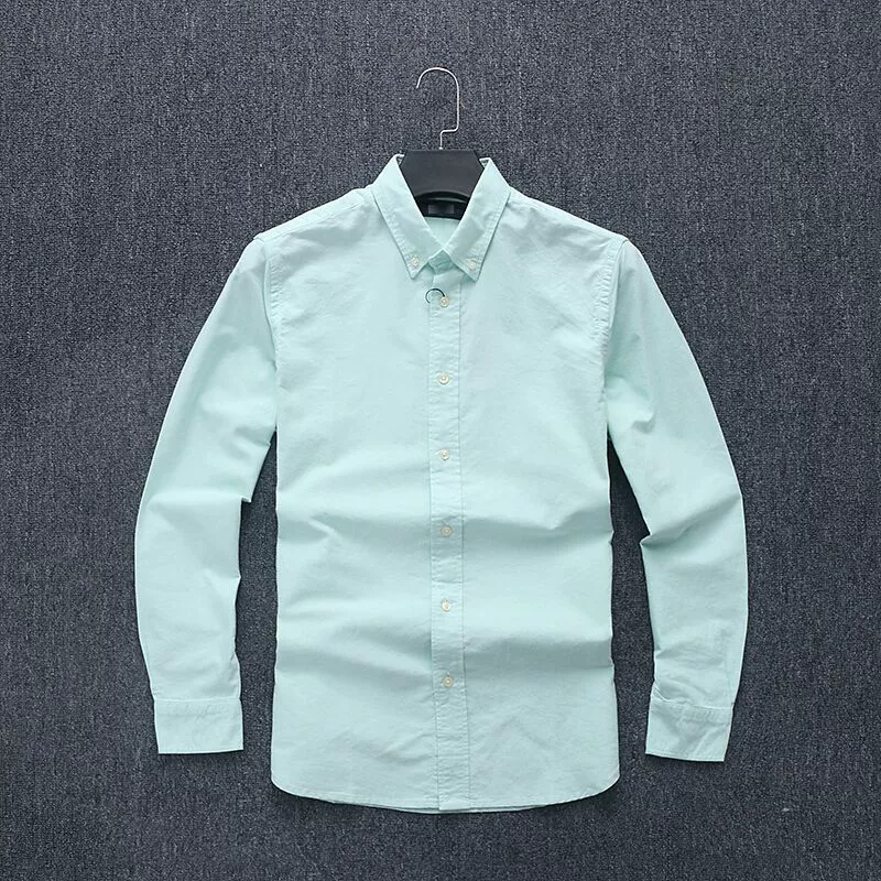 Men's Soft Washed Oxford Shirt, Solid Color and Slim - fit - Image 5