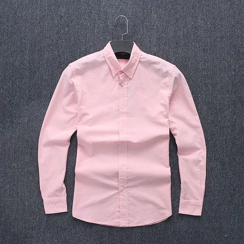 Men's Soft Washed Oxford Shirt, Solid Color and Slim - fit - Image 8