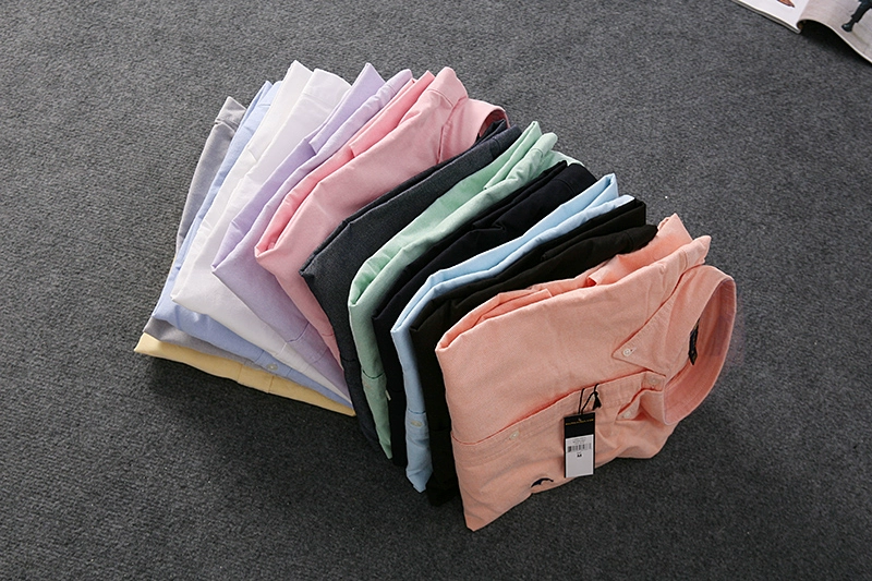 Men's Soft Washed Oxford Shirt, Solid Color and Slim - fit